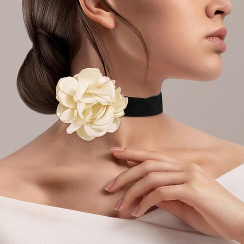 YANCHUN Flower Choker Necklace Summer Beach Choker for Women Girls Black Flower Necklace in Saudi Arabia