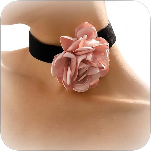 YANCHUN Flower Choker Necklace Summer Beach Choker for Women Girls Black Flower Necklace in Saudi Arabia
