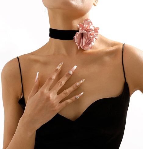 YANCHUN Flower Choker Necklace Summer Beach Choker for Women Girls Black Flower Necklace in Saudi Arabia