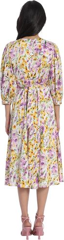 Maggy London Women's Floral Printed V-Neck Empire Waist Midi Dress in Saudi Arabia