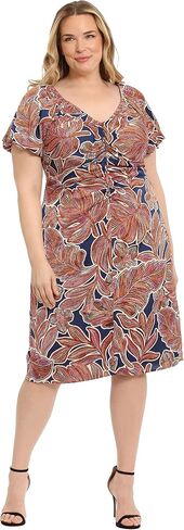 Maggy London Women's Floral Printed V-Neck Empire Waist Midi Dress in Saudi Arabia