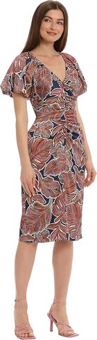 Maggy London Women's Floral Printed V-Neck Empire Waist Midi Dress in Saudi Arabia
