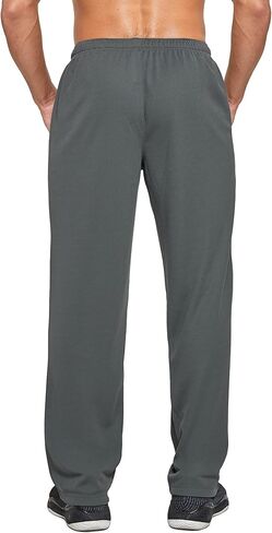 فيدوسينغ سروال رياضي للرجال خفيف الوزن شبكي مفتوح من الأسفل بقصة فضفاضة للتمارين الرياضية مع جيوب in Kuwait