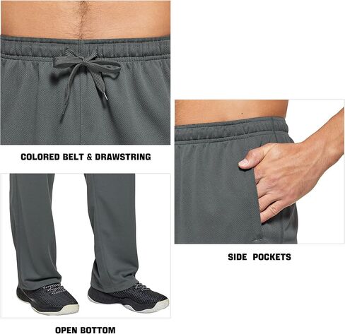 فيدوسينغ سروال رياضي للرجال خفيف الوزن شبكي مفتوح من الأسفل بقصة فضفاضة للتمارين الرياضية مع جيوب in Kuwait