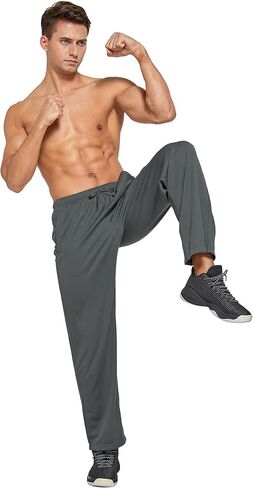 فيدوسينغ سروال رياضي للرجال خفيف الوزن شبكي مفتوح من الأسفل بقصة فضفاضة للتمارين الرياضية مع جيوب in Kuwait