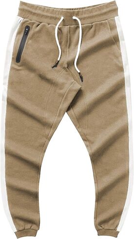 Susclude بنطال رياضة رياضي برباط للرجال مناسب للياقة البدنية وتمارين الجري والركض مع جيوب بسحاب in Kuwait