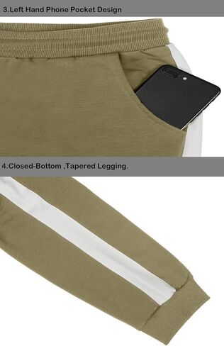 Susclude بنطال رياضة رياضي برباط للرجال مناسب للياقة البدنية وتمارين الجري والركض مع جيوب بسحاب in Kuwait