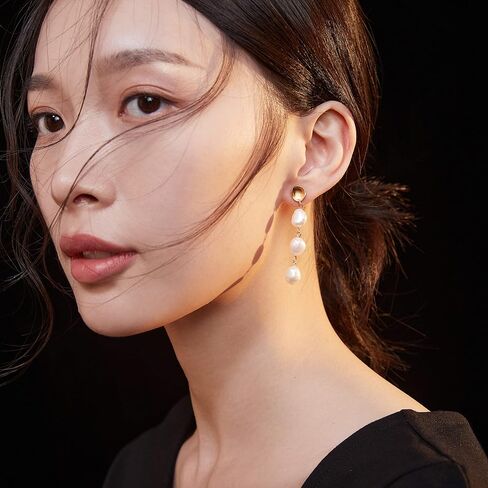 JOERPH Baroque Pearl Drop Earrings 925 Sterling Silver Long Pearl Tassel Dangle Earrings for Women Girls Pearl Jewelry Christmas Birthday Wedding Gift in Saudi Arabia