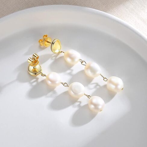 JOERPH Baroque Pearl Drop Earrings 925 Sterling Silver Long Pearl Tassel Dangle Earrings for Women Girls Pearl Jewelry Christmas Birthday Wedding Gift in Saudi Arabia