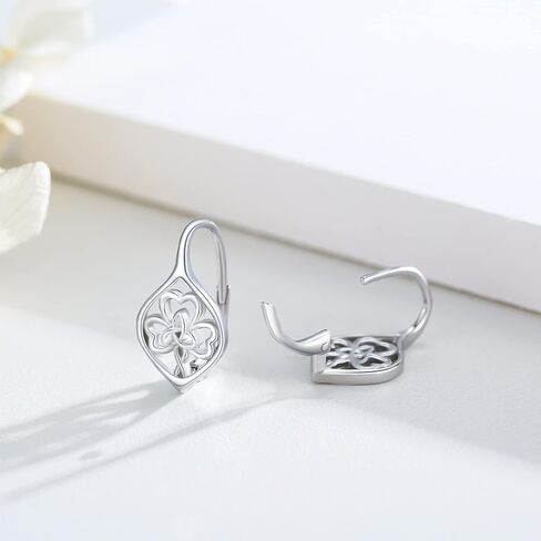 الساحرات سلتيك عقدة الأقراط سلتيك شامروك الأقراط الفضة الاسترليني البرسيم الأقراط Leverback أقراط عيد القديس باتريك المجوهرات الأيرلندية الهدايا للنساء الفتيات في سن المراهقة in Kuwait