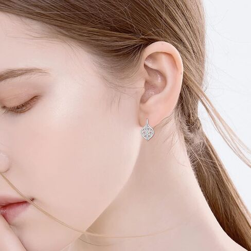 الساحرات سلتيك عقدة الأقراط سلتيك شامروك الأقراط الفضة الاسترليني البرسيم الأقراط Leverback أقراط عيد القديس باتريك المجوهرات الأيرلندية الهدايا للنساء الفتيات في سن المراهقة in Kuwait