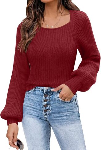 سترة DOROSE النسائية بأكمام طويلة ورقبة مربعة كاجوال منسوجة in Kuwait