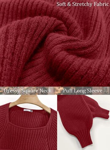 سترة DOROSE النسائية بأكمام طويلة ورقبة مربعة كاجوال منسوجة in Kuwait