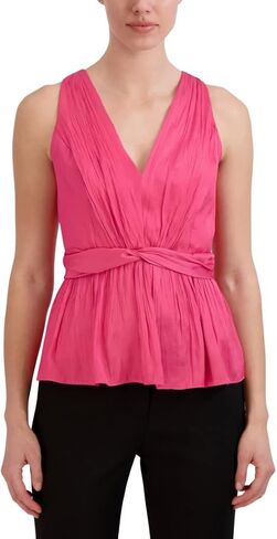 BCBGMAXAZRIA Women's V Sleeveless Twist Front Neck Top in Saudi Arabia