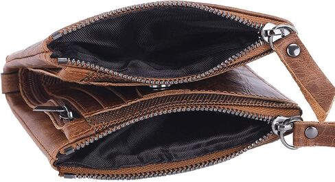 محافظ SUMGOGO للرجال والأولاد من الجلد بمحفظة صغيرة قابلة للطي وحامل بطاقات وجيب بسحاب مزدوج ومحفظة عملات رفيعة (أصفر) in Kuwait