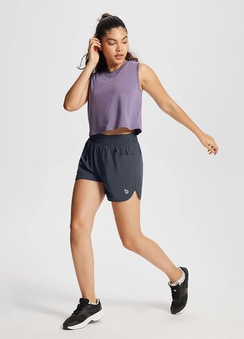BALEAF Women's 3" Running Athletic Shorts Quick Dry Lightweight Gym Workout Shorts with Pockets in Saudi Arabia