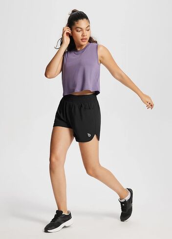 BALEAF Women's 3" Running Athletic Shorts Quick Dry Lightweight Gym Workout Shorts with Pockets in Saudi Arabia