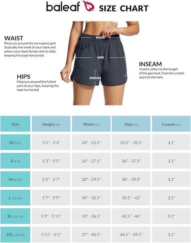 BALEAF Women's 3" Running Athletic Shorts Quick Dry Lightweight Gym Workout Shorts with Pockets in Saudi Arabia