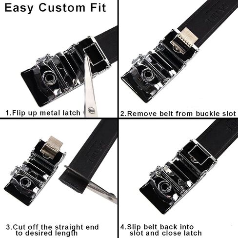 DG Hill Belt for Men - Designer Genuine Leather Casual Canvas Web - Belt Sliding Ratchet Auto Buckle Holeless in Kuwait