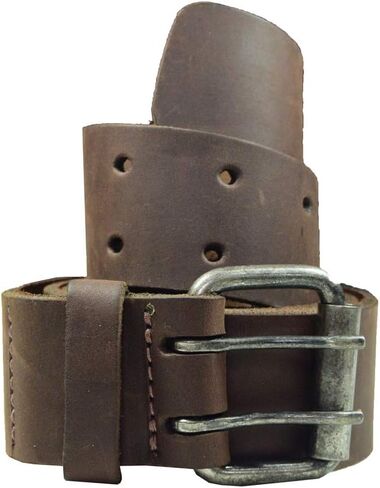 Hide & Drink, Rustic Leather Belt/Rustic Double Prong Buckle, (1.5 in.) Wide Handmade in Saudi Arabia