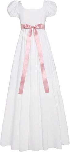 Vibsion Regency Dresses for Women Puff Sleeve Empire Waist Dress Gown in Kuwait