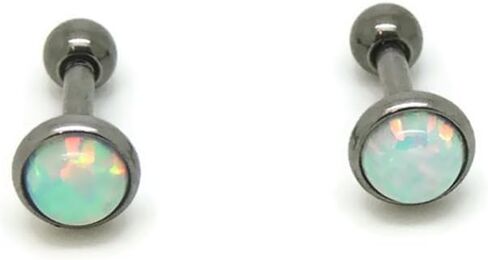 Opal Titanium Bezel Stud Earrings, For Sensitive Ears in Saudi Arabia