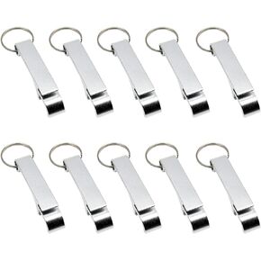 Litoexpe 16Pcs Black Beer Bottle Openers Premium Metal Keychain Bottle Opener Bulk, Soda Keyring Tool Personalized Gift Custom Accessories for Kitchen, Music Festival, Wedding, Party, Promotion