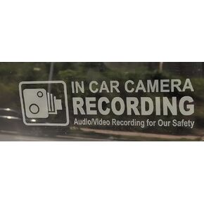 2x6 inch 4 Pcs Static Cling Removable Reusable Indoor Labels Dashcam in Use Vehicles In Car Camera Recording Warning Decals Labels Accessories for Rideshare Taxi Drivers