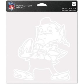 Wincraft NFL Cleveland Browns 8x8 Perfect Cut White Decal, Team Colors, One Size