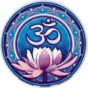 Om Flower – Window Sticker / Decal - Circular 4.5" Translucent