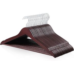 Amazon Basics Wood Suit Clothes Hangers - Cherry, 20-Pack
