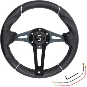EZGO Golf Cart Steering Wheel, 12.5"/320mm Universal Club Car Steering Wheel for Club Car DS and Precedent EZGO RXV & TXT Yamaha Most Golf Cart (Style 1)