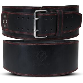 Premium Leather Weight Lifting Belt for Men & Women - 8MM Thick, 4" Wide, Heavy Duty Gym Belt with Steel Buckle for Weightlifting, Powerlifting, Strength Training, Squat or Deadlift Workout, Lower Back Support