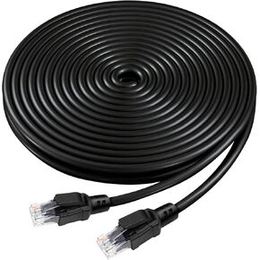 كابل إيثرنت خارجي Cat 6 بطول 200 قدم، 24AWG 10 جيجابت في الثانية عالي السرعة Cat6 إيثرنت كابل مقاوم للماء للدفن المباشر LLDPE UV سترة، كابل شبكة الإنترنت LAN مع 60 ربطة CCA، UTP، POE للكمبيوتر الشخصي in Saudi Arabia