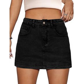 Denim Skort Women High Waist Mini Denim Skirt for Women Stretch Casual Women Mini Jean Skirt Fashions Jean Skort