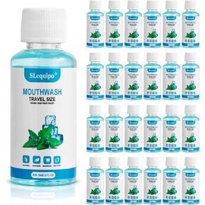 100 Travel Size Mouthwash Bulk Mini Mouthwash, Fresh Mint Portable Mouthwash Individual 1.2oz/35ml Mouthwash Bottles for Travel Toiletry Kits
