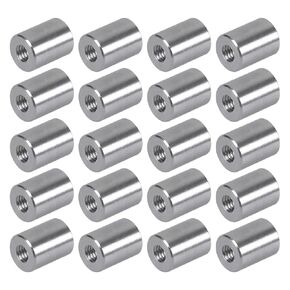 Pack of 20 - M3 Round Connector Nuts, 304 Stainless Steel Coupling Nut 8mm/0.31 inch Length Outside Diameter6mm / 0.24 inch