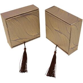yueton 2PCS Chinese Style Square Jewelry Box Tassel Jewelry Box Traditional Chinese Style Bracelet Retro Jewelry Packaging Box for Bracelets Valentine Day Anniversary Birthday Gift