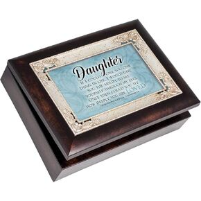 Cottage Garden Daughter See Through My Eyes Burlwood Jewelry Music Box Plays Amazing Grace