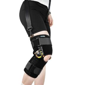 Nvorliy Hinged ROM Knee Brace with Side Stabilizers & Locking Dials, Post Op Knee Immobilizer for Arthritis, ACL, MCL, PCL, Meniscus Tear, Injurie/Knee Pain, Medical Orthopedic Support (Regular)