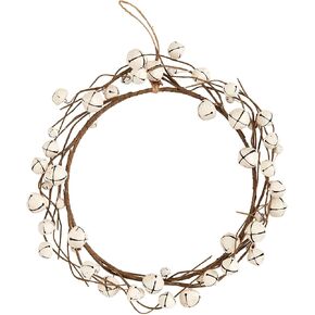 Mud Pie White Jingle Bell Wreath, 16" Dia