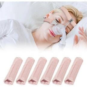 6 Pack CPAP Strap Covers, CPAP Headgear Strap Covers, Universal Satin CPAP Hair Protector Pads Breathable CPAP Supplies Reusable CPAP Mask Cushions for Reducing Red Marks (Pink)