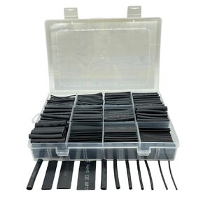 900PCS Wire Heat Shrink Tubing Kit, 2:1 Industrial Heat-Shrink Tubing for Wires, Marine Grade Heat Shrink Wrap, Premium Large Electrical Waterproof Heat Shrink Tape (Black 12 Sizes)