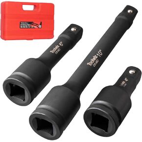 Toolwiz 3/4" Drive Impact Extension Bar 4", 6", 10" (3 Piece) Cr-Mo Steel, Expand the Range of Impact Drivers, Organized in PVC Box - Black 3/4 Drive Impact Socket Set 3/4 drive socket set