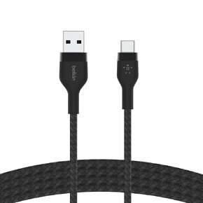 Belkin BoostCharge Pro Flex Braided USB-C to USB-A Cable (1M/3.3FT), Type C to A Cable USB-C USB-IF Certified Fast Charging Cable for iPhone 15 Series, iPad Pro, Galaxy S24, Note, Pixel & More - Black