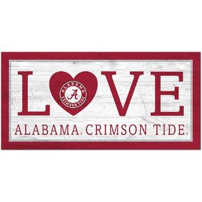Fan Creations NCAA Alabama Crimson Tide Unisex University of Alabama Love Sign, Team Color, 6 x 12