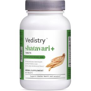 Shatavari+ Tablets 1100 mg with Shatavari & Long Pepper Extract - Promotes Uterine Health, Post-Pregnancy Lactation, & Reproductive Health | 60 Tablets | Herbal Supplements, Vegan- Pack of 1