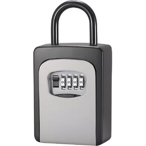 JacobsParts 4 Digit Combination Security Key Lock Box Waterproof Key Storage Lockbox Wall Mount 6 Key Extra Large Capacity for House Key, Car Key, ID Card