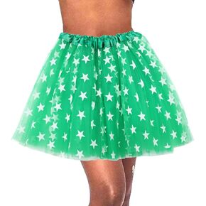 Star Women Tutu Skirt Tulle Layered Dance Skirts Elastic Adult Tutu Ballet Patriotic Tutus for Performance Costume