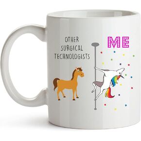 YouNique Designs Surgical Technologist Mug, 11 Ounces, Surgery Tech Cup, Surgical Technology Coffee Mug for Women and Men, Surgical Nurse, Surgical Technician Gifts (Black Handle)